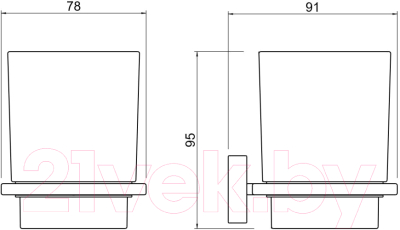 Стакан для зубной щетки и пасты Aquatek Либра AQ4304CR