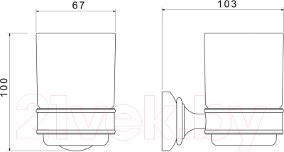 Стакан для зубной щетки и пасты Aquatek Классик AQ4504CR