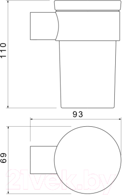 Стакан для зубной щетки и пасты Aquatek Лира AQ4427CR