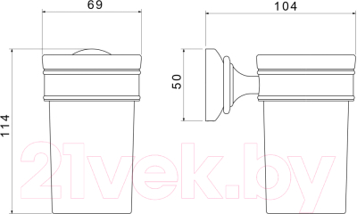 Стакан для зубной щетки и пасты Aquatek Классик AQ4527CR