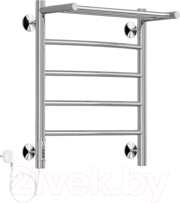 Полотенцесушитель электрический GRANULA Классик 4 перекладины 50x60 D32 с полкой - фото