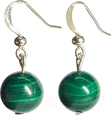 Серьги Wolves Элитный Малахит Редкий Австралийский 40961 №1 - фото