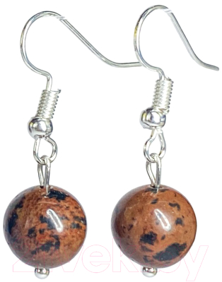 Серьги Wolves Элитный Обсидиан 40966 №2 - фото