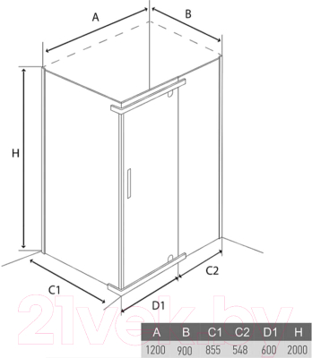 Душевой уголок Alex Baitler AB244-120