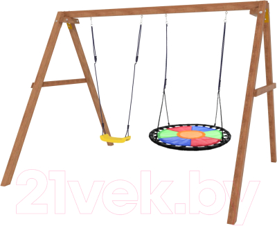 Качели National Tree Company Деревянные с гнездом Свиби / Р911-33 - фото