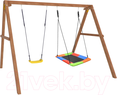 Качели National Tree Company Деревянные с гнездом Лодочка / Р911-35