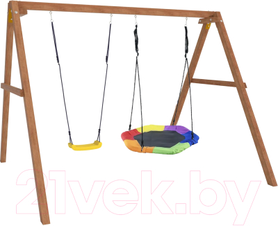 Качели National Tree Company Деревянные с гнездом Гексагон / Р911-37