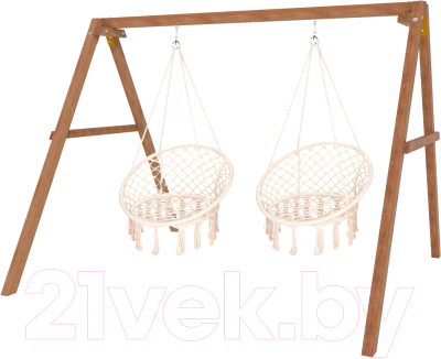Качели National Tree Company Деревянные с подвесными креслами / Р911-38 - фото