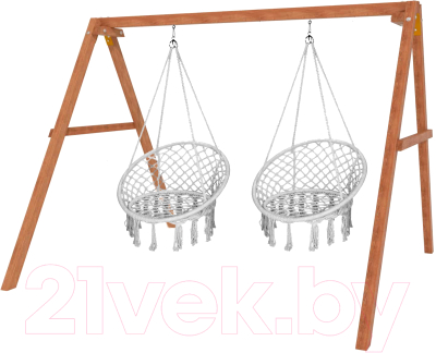 Качели National Tree Company Деревянные с подвесными креслами / Р911-39 - фото