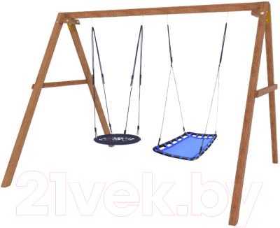 Качели National Tree Company Деревянные с гнездом Лодка и гнездом 60 / Р911-49 - фото