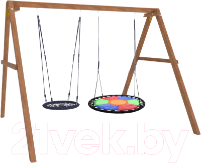 Качели National Tree Company Деревянные с гнездом Свиби и гнездом 60 / Р911-50 - фото