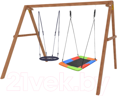 Качели National Tree Company Деревянные с гнездом Лодка и гнездом 60 / Р911-52 - фото