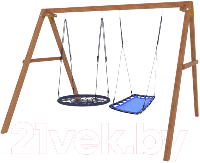 Качели National Tree Company Деревянные с гнездом Лодка и гнездом 100 / Р911-55 - фото