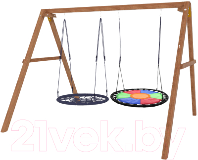Качели National Tree Company Деревянные с гнездом Свиби и гнездом 100 / Р911-56 - фото