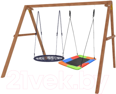 Качели National Tree Company Деревянные с гнездом Лодка и гнездом 100 / Р911-58 - фото