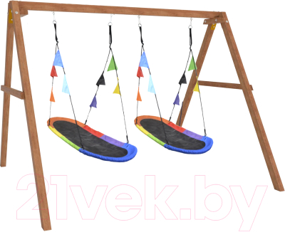 Качели National Tree Company Деревянные с овальными гнездами Лодка / Р911-69