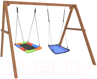 Качели National Tree Company Деревянные с двумя гнездами Лодка / Р911-82