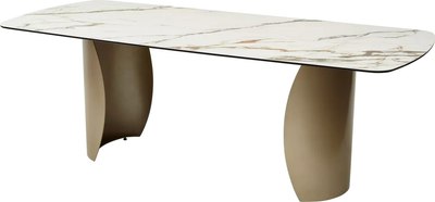 Обеденный стол M-City Bronte 220 KL-188 / 614M05555 (контрастный мрамор матовый/шампань) - фото