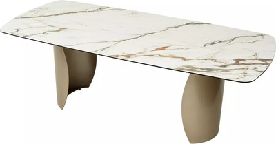 Обеденный стол M-City Bronte 220 KL-188 / 614M05555 (контрастный мрамор матовый/шампань)