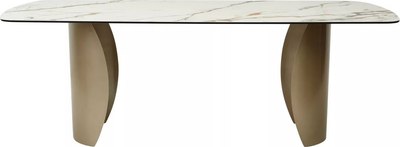 Обеденный стол M-City Bronte 220 KL-188 / 614M05555 (контрастный мрамор матовый/шампань)