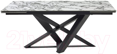 Обеденный стол M-City Vicenza 180 / 614M05561 (Gloss Bulgari White керамика/черный)
