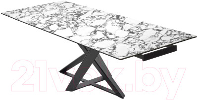 Обеденный стол M-City Vicenza 180 / 614M05561 (Gloss Bulgari White керамика/черный)