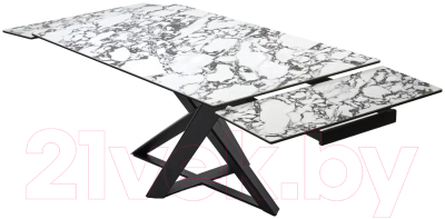 Обеденный стол M-City Vicenza 180 / 614M05561 (Gloss Bulgari White керамика/черный)