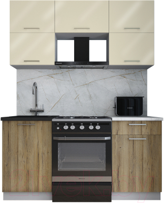 Кухонный гарнитур Интерлиния Мила Gloss 60-16 - фото