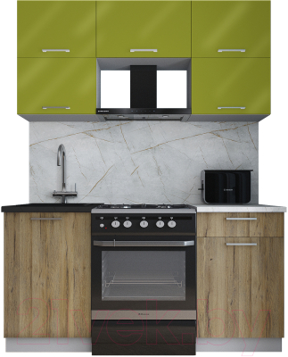 Кухонный гарнитур Интерлиния Мила Gloss 60-16 - фото