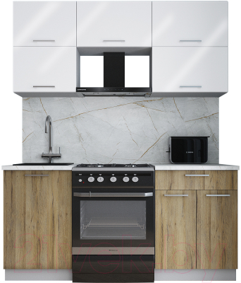 Кухонный гарнитур Интерлиния Мила Gloss 60-17 - фото