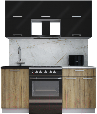 Кухонный гарнитур Интерлиния Мила Gloss 60-17 - фото