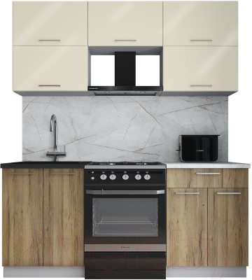 Кухонный гарнитур Интерлиния Мила Gloss 60-18 - фото