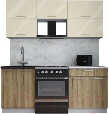 Кухонный гарнитур Интерлиния Мила Gloss 60-19 - фото