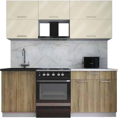 Кухонный гарнитур Интерлиния Мила Gloss 60-20 - фото