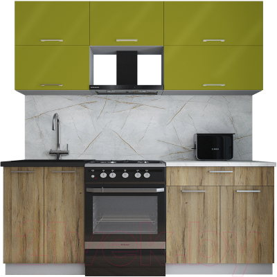 Кухонный гарнитур Интерлиния Мила Gloss 60-20 - фото