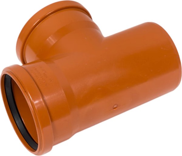 Тройник наружной канализации Хемкор ПВХ 87 Ду 110x110 / 2491091