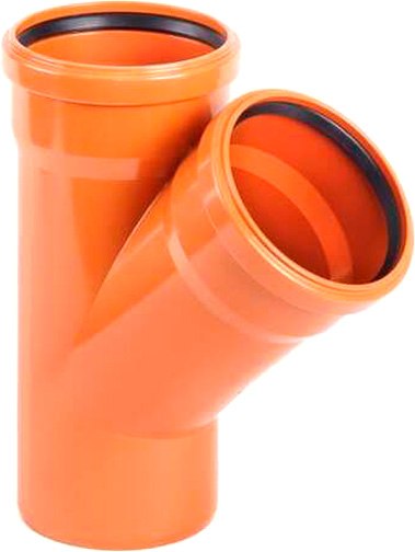 Тройник наружной канализации Хемкор ПВХ 45 Ду 160x110 / 2491089 - фото