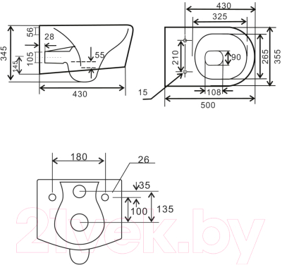 Унитаз подвесной KK-POL Selene T/017/0/K