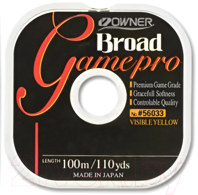 Леска монофильная Owner Broad Game Pro Yellow 100м 0.28мм 5.23кг / 56033-028 - фото