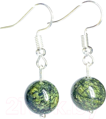 Серьги Wolves Элитный Змеевик 41020 №2 - фото