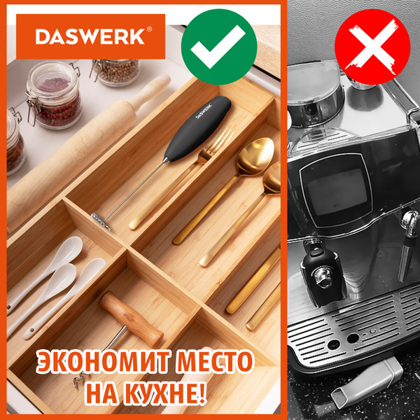 Вспениватель молока Daswerk 456179 (черный)
