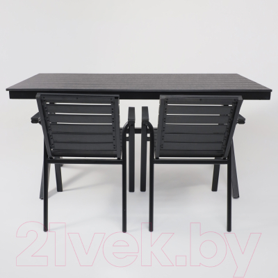 Стол садовый AksHome Florence 160x80x77 (сталь черная/черный)