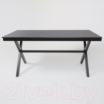 Стол садовый AksHome Florence 160x80x77 (сталь черная/черный)