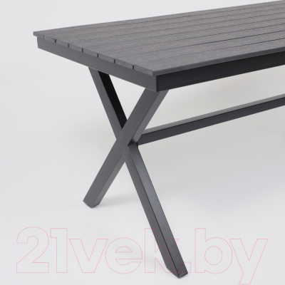 Стол садовый AksHome Florence 160x80x77 (сталь черная/черный)