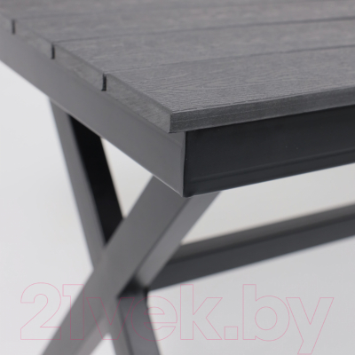 Стол садовый AksHome Florence 160x80x77 (сталь черная/черный)