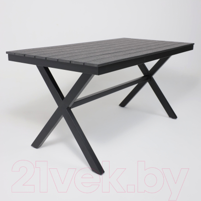 Стол садовый AksHome Florence 160x80x77 (сталь черная/черный)