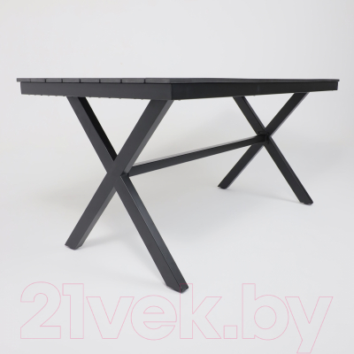 Стол садовый AksHome Florence 160x80x77 (сталь черная/черный)