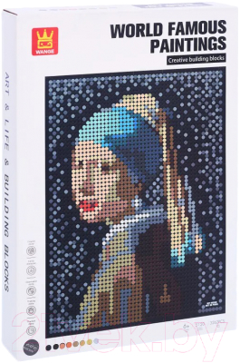 Микроконструктор Wange Картина Девушка с жемчужной сережкой / 143659 - фото