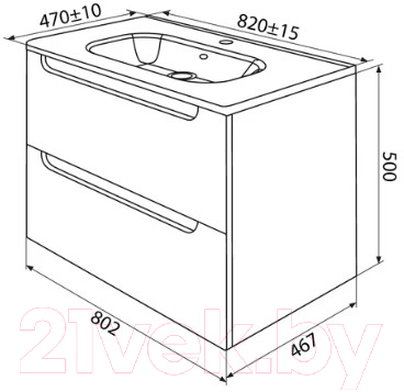 Тумба под умывальник IDDIS EDI80W0i95