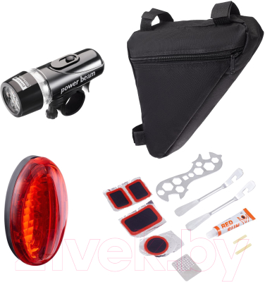 Набор аксессуаров для велосипеда Sima-Land Фонарь, ремонтный набор, сумка 3 в 1 / 9867413 - фото